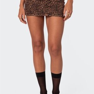 Edikted Leopard Print Mini Skirt